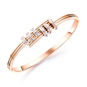 Zirconia Rose Gold Polsband Roestvrij Stalen Armband Armbanden Luxe Vrouwen Crystal Bedels Voor Armband Maken Sieraden