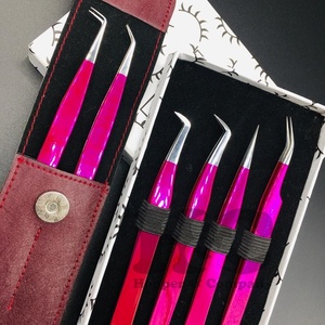 Pince à épiler d'extension de cils personnalisée pince à cils en acier inoxydable pince à épiler extension de cils personnalisée offre logo vison - Product Image 3