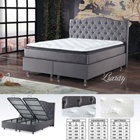 Luxuriöses Modernes Hotelbett-Set mit Kopfteil, Matratze, Kleiderschrank, Kommode, Nachttisch, Bettgestell, Stauraum, Boxspring und Taschenfederkern - Für Hotelgebrauch