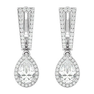 Pendientes de diamantes de oro blanco de 14 quilates de nueva tendencia, precio de fábrica con embalaje de regalo - Product Image 1
