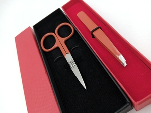 El mejor diseño, recubrimiento de polvo naranja oscuro, pinzas de extensión de cejas de acero inoxidable, instrumentos de belleza de tijera pequeña de alta calidad - Product Image 6