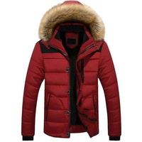 Veste matelassée décontractée pour homme, chaude et respirante, avec capuche, en fausse fourrure, imperméable, grande taille, vente en gros