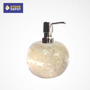 Dispensador de Jabón de Espuma Color Crema Beige de Mármol, Juego de 4 Piezas de Alta Calidad, Logotipo Personalizado Moderno para Uso en Hoteles y Villas - Product Image 5