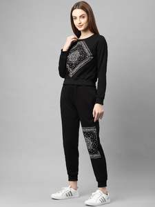 Survêtement femme impression personnalisée col rond couleur unie sweat survêtement pantalon deux pièces ensembles femme 2022 Sport tenues décontractées - Product Image 3