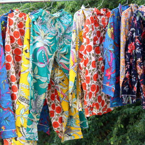 Conjunto de pijama con estampado de bloques de algodón para mujer, camisón para dama de honor - Product Image 1