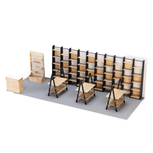 Exhibición de soporte de madera para macetas de flores y plantas naturales y secas artificiales interiores duraderas para stand de feria comercial - Product Image 1