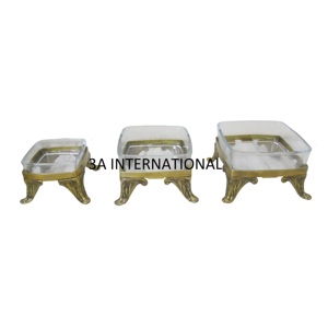 Ensemble de 3 bols en métal plaqué argent pour le stockage des aliments ou de la vaisselle Modern Home Tabletop Decor Dry Fruit Server - Product Image 1