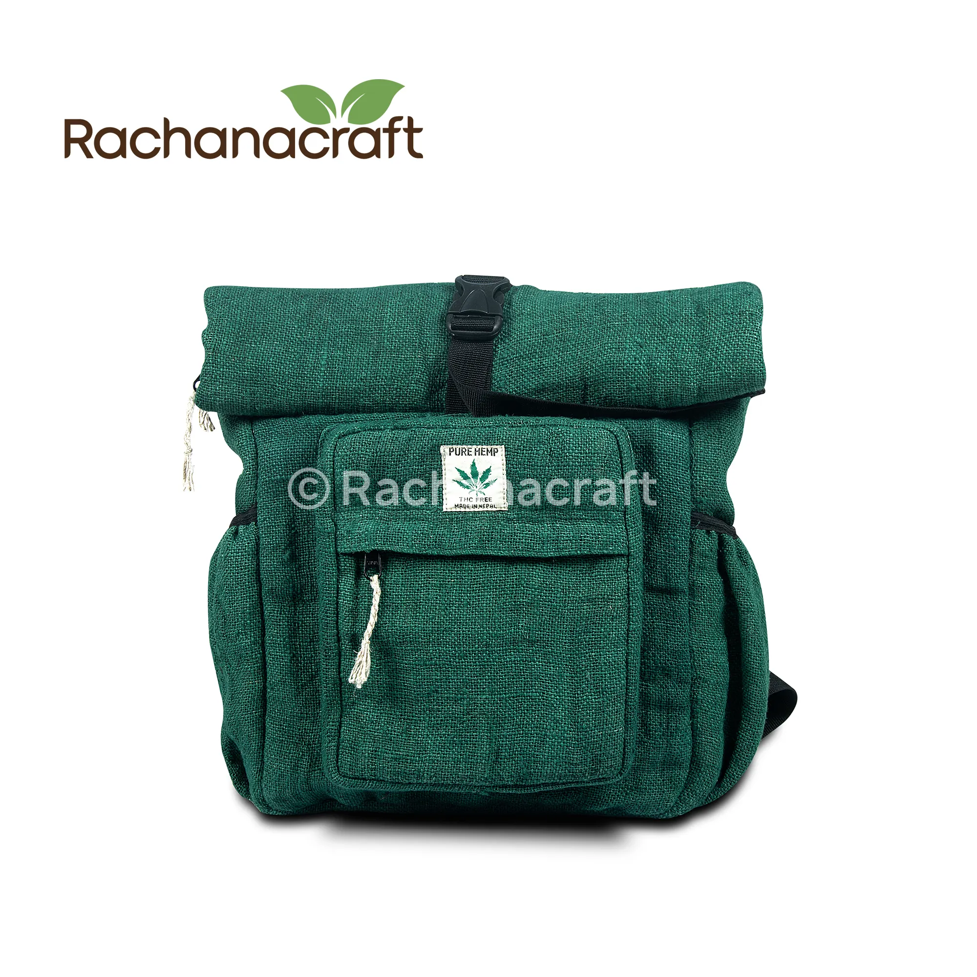 100% Pure Hemp Rainbow Multi Box Pocket Vegan Backpack Large Size for Travel Made in Nepal Factory Wholesale