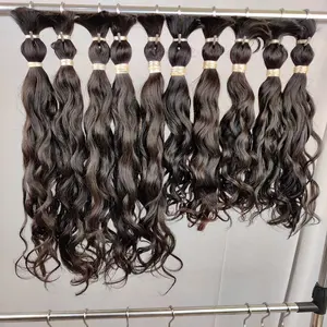 Cabelo encaracolado, a granel do sul do cabelo humano a granel alta qualidade cabelo ondulado ondulado