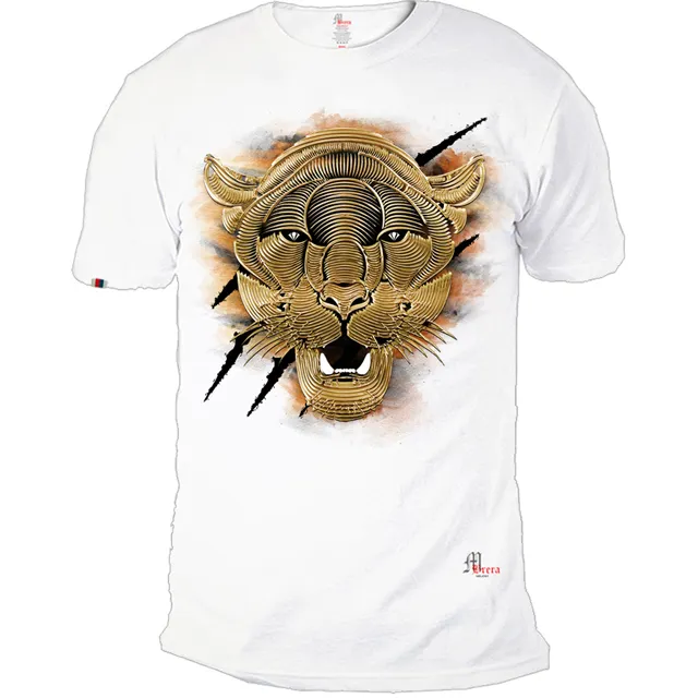 Man Tshirt 100% Premium Katoen Made In Italië Nieuwe Collectie Tiger