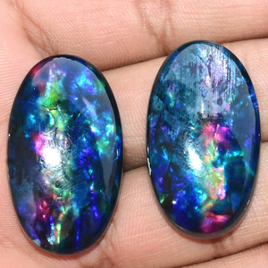 Ammolita azul de cuarzo sintética, GEMA de ammolita azul de cuarzo sintética - Product Image 1