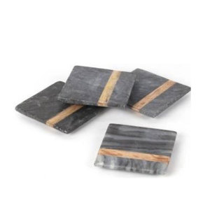 Dessous de verre en marbre avec bois de forme carrée pour vos boissons boissons verres à vin et verres de bar avec vente - Product Image 5