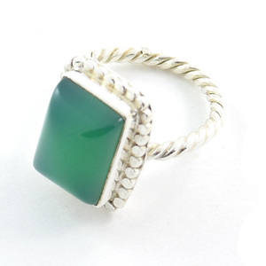 925 plata esterlina verde ónix bisel ajuste moda nuevo diseño anillos joyería de plata eternidad vermeil anillo de mujer - Product Image 2