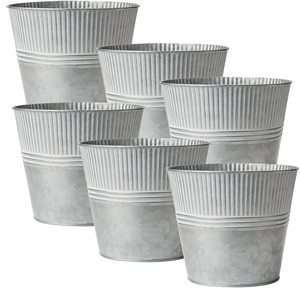 Hot selling embossed design planter galvanized flower pots and planter for indoor and outdoor plantation flower pot - Product Image 3
