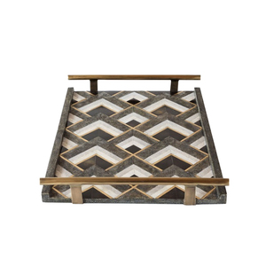 Rectangular <b>Sticker</b> Printed Wooden Serving Tray for Restaurant Cafe Hotels Serving Dishes Food Fruit Coffee Serving Tray - Product Image 1