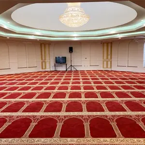 Teppich rolle muslimischen Teppich Nylon Gebets druck 3d Nylon Wolle Terylen dunkelblau Wand an Wand benutzer definierte rote Rolle Moschee Teppich