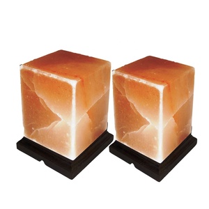 โคมไฟเกลือหิมาลายันทรงลูกบาศก์สีชมพูโคมไฟเกลือบริสุทธิ์ - Product Image 1