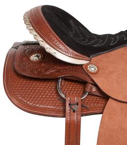 Ensemble de selle anglaise durable de qualité supérieure pour baril de course Western Horse Tack différentes couleurs dans les tailles 14 \ "-18 \" en cuir véritable - Product Image 5