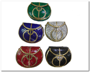 Multi hecho a mano metal mosaico piedra monedero embrague sling Bags - Product Image 4