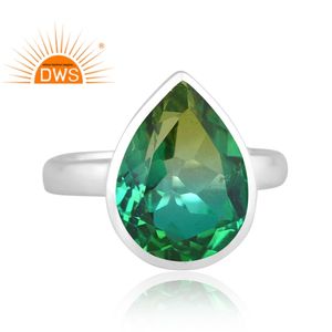 925 plata esterlina fina Natural Bio cromo diópsido doblete cuarzo piedra preciosa anillo apilable fabricante de joyas - Product Image 2