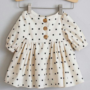 Nuevo vestido de algodón con estampado de verano 2021 para bebé, mangas elegantes, vestido informal para bebé, personalizable en tamaño y color - Product Image 1