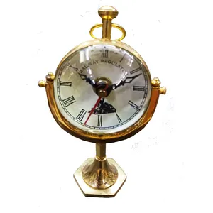 最新の売れ筋時計塔デザイン丸型アンティーク真鍮アナログ美しい卓上時計家庭用およびオフィス用
