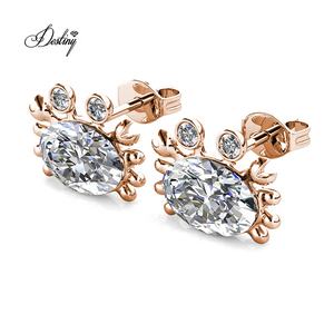 Gioielli oceano Kawaii piccoli <span class=keywords><strong>orecchini</strong></span> di granchio impreziositi con cristalli Swarovski 18K placcato oro dasini <span class=keywords><strong>orecchini</strong></span> <span class=keywords><strong>per</strong></span> bambina - Product Image 2