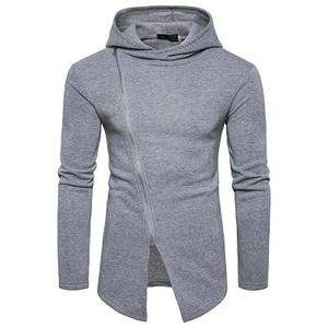 เสื้อฮู้ดผ้าฝ้าย100% สำหรับผู้ชายเนื้อผ้าหนาระบายอากาศได้ดีมีซิปด้านข้างดีไซน์ล่าสุดสำหรับฤดูหนาว - Product Image 1