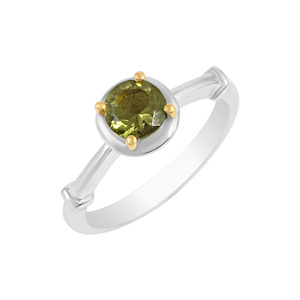 Wholesale Dainty Handmade Sterling 925 New Arrival Solitaire <b>Ring</b> Natural Moldavite Diamond As Main <b>Stone</b> for Weddings - Product Image 1
