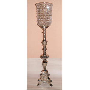 Nuevo diseño único, centro de mesa de boda de cristal moderno, tamaño alto, Metal, aluminio, acabado plateado para decoraciones de mesa de boda - Product Image 5