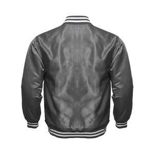 Chaqueta Bomber de satén con logotipo personalizado de alta calidad para hombre de talla grande de cuero de invierno con decoración de piel directa de fábrica al por mayor - Product Image 2