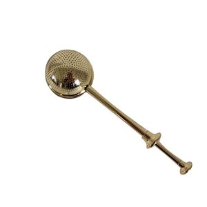 Brass Tea <b>Strainer</b> with Long Push Handle Loose Leaf Tea Infuser Handmade Fine <b>Mesh</b> Rose Gold Kitchenware Tea <b>Strainer</b> - Product Image 5