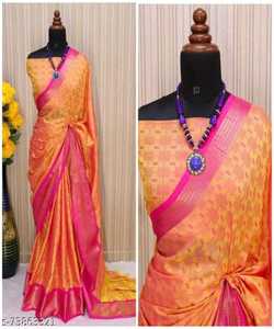 Banarasi Sari de seda Jacquard con blusa para mujer, ropa de fiesta para mujer, uso diario, de algodón suave Sari de seda, venta al por mayor, precio bajo étnico - Product Image 2