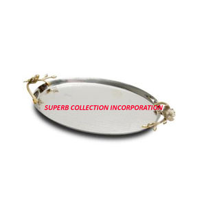 Stainless Steel Customized Design <b>Decorative</b> Serving <b>Tray</b> Tabletop Wedding Party Serving <b>Tray</b> on Hot Sale - Product Image 1