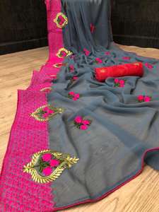 ชุดผ้าส่าหรีผ้าไหมพิมพ์ลายที่สวยงามและกำลังมาแรงสำหรับผู้หญิงอินเดียชุดสตรีแบบสวมราคาถูกอัลโฟนูเมโร - Product Image 2