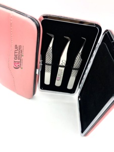 Pince à épiler professionnelle en acier inoxydable à poignée diamantée à 90 degrés avec votre propre outil de beauté avec logo personnalisé - Product Image 2