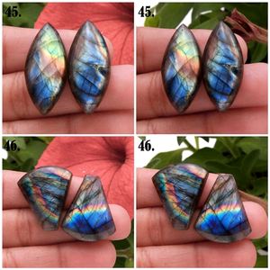 Boucles d'oreilles avec traceur gps, labradorite blanche, pour homme, manchettes, grenat, cabochon, fabrication de bijoux, 2019 - Product Image 2