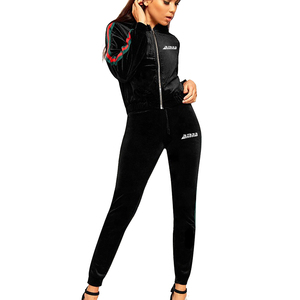 Chándales con cremallera para niñas, Sudadera con capucha de cuello y pantalones de doble bolsillo - Product Image 3