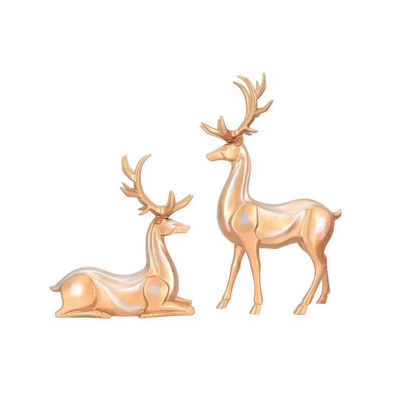 Figurita de armario para sala de estar, adornos de ciervo nórdico, artesanía de resina, accesorios, estatua de ciervo de Navidad, escultura, decoración del hogar, barato