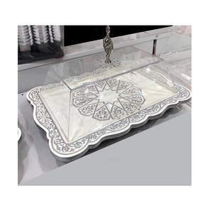 Bandeja de Metal de Color Negro y Dorado para Servir Vajilla de Forma Cuadrada de Calidad Exclusiva Bandeja para Servir Comida de Hotel - Product Image 5