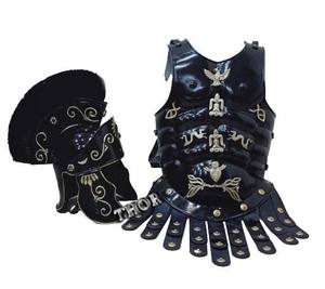 Armure médiéval de sorcellerie pour hommes, Costume de spartiates, casque, veste musculaire en cuir, Design en laiton - Product Image 6