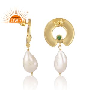 Fabricant et fournisseur de bijoux en laiton plaqué or 18 carats avec des pierres en zircon et des perles - Product Image 4