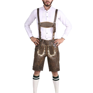 Pantalones Cortos de Cuero Alemán para Hombre, Estilo Baviera, Resistentes al Viento, Casuales, con Bordado Personalizado, Cuero de Ciervo Curtido - Product Image 1