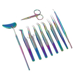 Pinzas de pestañas de acero inoxidable japonesas con logotipo personalizado profesional, punta de fibra ecológica, agarre de diamante, aislamiento personalizable - Product Image 4