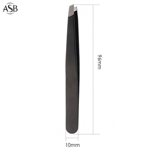 Pinzas de Cejas Inclinadas de Acero Inoxidable Sostenible de Alta Calidad Profesional, Color Rosa y Negro, Puntiagudas, Personalizables, Tamaño Personalizado - Product Image 2