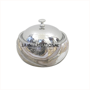 Pot de service à finition argentée forme personnalisée servant de délicieux plats Restaurant hôtels Table à manger marmite à bas prix - Product Image 1