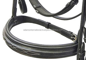 Brida de cuero cosida elegante de alta calidad con puntas de hebilla termina producto de caballo - Product Image 3