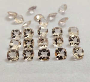 Natural <b>Peach</b> Color Morganite Cushion 4 mm to 10 mm Faceted Excellent Quality - Loose Morganite - Product Image 2