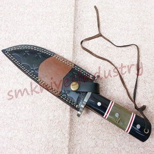 Damascus Steel HandMade Out door knife with leather sheath (Smk1545) - Product Image 5