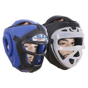 Protector de cabeza de boxeo de cuero genuino, protector de cabeza de cuero de vaca, adecuado para boxeo MMA, equipo de cabeza protector - Product Image 3